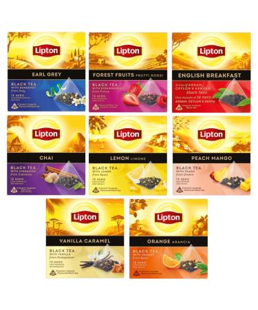 Lipton Th Noir en Vrac Lot de 3 Bo tes : x1 Earl Grey x1 Orange x1 Fruits rouges 150g M lange des 3 saveurs
