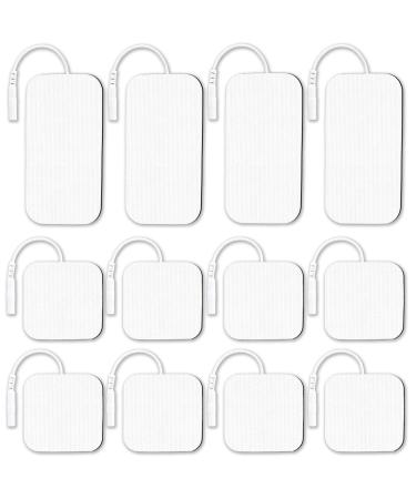 Durable Compatible with AUVON TENS 7000 TENS Unit Replacement Pads,Rectangular Replacement Electrode Pads, 8 pcs 2" X 2" + 4 pcs 2" X 4" 12PCS Brand:ELEALTCH