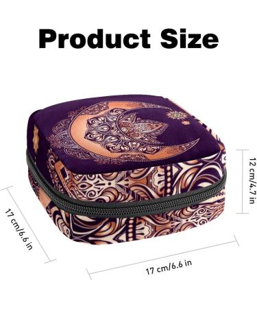 Boho Golden Moon & Sun Mandala Sanitary Napkin Bag | Portable Period Pocket for Women & Teens | Colorful Menstrual Cup Holder - Buy Online on GoSupps.com