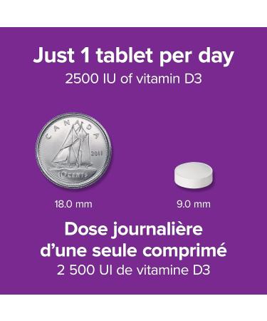 Webber Naturals Vitamin D3 2500 IU Extra Strength 180 Tablets For Healthy Bones Teeth and Helps Prevent Vitamin D Deficiency - Buy Online on GoSupps.com