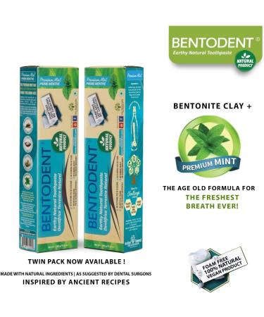 Bentodent Natural Toothpaste for Entire Family - Daily Oral Detox & Remineralization - Fluoride Free with Premium Mint Flavor - Buy Online on GoSupps.com