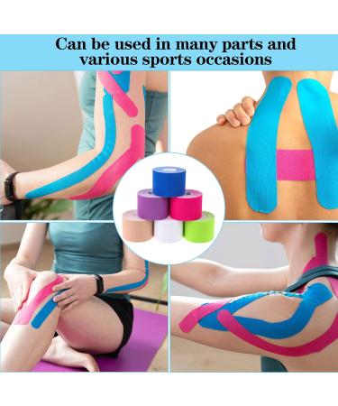 craftshou 6 Rolls Kinesiology Tape Waterproof Athletic Tape Breathable Elastic Sports Physio Tape for Muscle Elbow Knee Shoulder Ankle Pain Relief White - Buy Online on GoSupps.com
