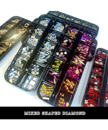 TSBB 12 Grid Glass Nail Art Decorations | Multi-Shape Ornaments for Manicure Tips | International Shipping Available - Buy Online on GoSupps.com