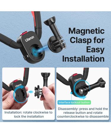 Ulanzi Magnetic Neck Bracket for GoPro & Action Cameras | Multi-Angle Adjustable Quick Lock Holder for Hero 11/10/8/7/6/5 Insta360 & OSMO Action - Buy Online on GoSupps.com
