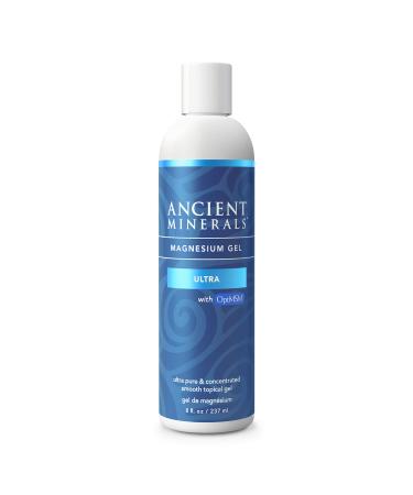 Ancient Minerals Magnesium Gel Ultra with OptiMSM and Aloe Vera - Topical Magnesium Gel Formula with MSM Best Used for Dermal Skin Absorption and Massage Therapy (8oz) 8 Fl Oz (Pack of 1)