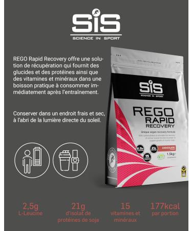 Science in Sport Rego Rapid Recovery Poudre 1 5kg Chocolat vegan - Boisson de r cup ration poudre avec glucides prot ines lectrolytes vitamines et min raux Pour un entra nement efficace Chocolat 30 Portions (Lot de 1) - Buy Online on GoSupps.com