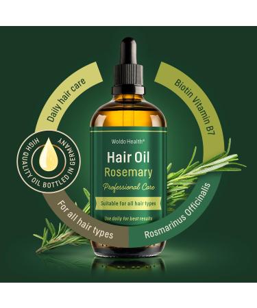 Rosemary Hair Oil with Castor Oil Biotin & Vitamin E - Strengthening Scalp Treatment for Healthy Hair Growth - Buy Online on GoSupps.com