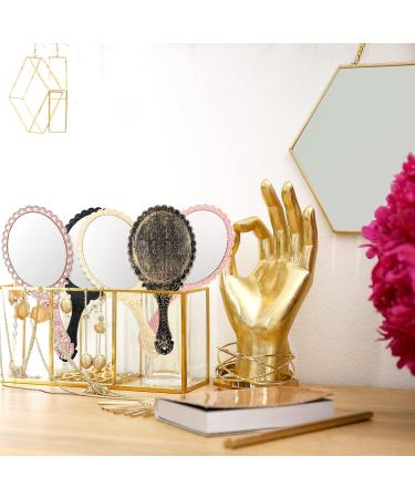 Vintage Handheld Mirrors - 20 Pcs Embossed Flower Retro Hand Mirror for Women - Compact Makeup Travel Mirror - Buy Online on GoSupps.com