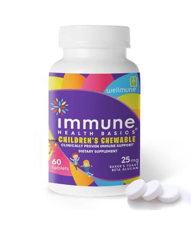 Immune Health Basics Children's Chewable Tablets Wellmune Clinically Proven Highly Purified Beta Glucan Immunity Supplements for Children Kids-Approved!