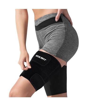 Hamstring Compression Sleeve with Thigh & Hip Support for Pain Relief & Recovery - Anti-Slip Silicone Strips - Unisex - Buy Online on GoSupps.com