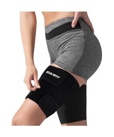 Hamstring Compression Sleeve, Thigh Brace Support with Anti-Slip Silicone Strips, Hip Brace for Sciatica Pain Relief, Prevent Leg Sprains, Strains, Workouts, Sports Recovery, Thigh Hamstring Compression Support Wrap for Women Men