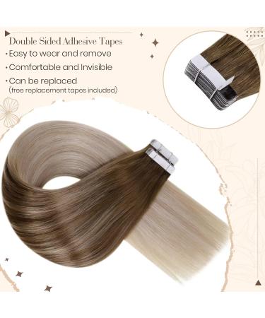 Hetto Balayage Tape-In Extensions | Real Remy Hair | Light Brown to Platinum #8/18/60 - 40cm 50g - Buy Online on GoSupps.com