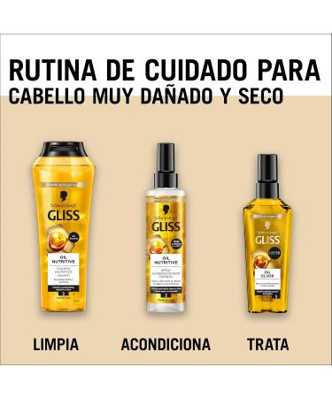  Gliss Gliss Sublimateur Oil Elixir Treatment - All Hair Types - 6 x 75 ml (450 ml) - Nutrition Softness and Shine - Beautify Hair Without Greasing - Buy Online on GoSupps.com