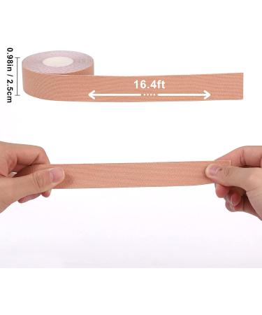 FOU Kinesiology Tape - Waterproof Athletic Sports Tape (8 Rolls) for Knee Shoulder Ankle Elbow Pain Relief & Joint Support - 1 Inch x 16.4ft (Beige - Buy Online on GoSupps.com