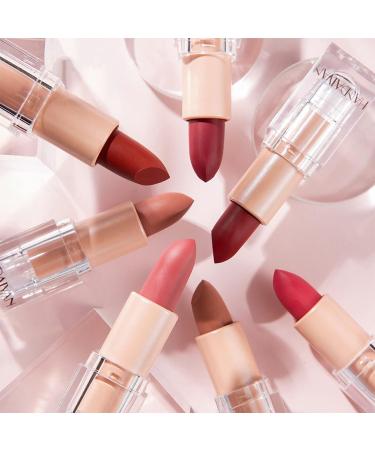 Long Lasting Nude Lipstick - Waterproof & Moisturizing Pink Matte Lip Gloss (#607 White Peach) | Perfect Gift for Women - Buy Online on GoSupps.com