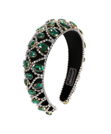 QIANXUAN Crystal Rhinestone Headband for Women | White Pearl Girls Headband | Handmade Velvet Jewelry Hairband with Pearly Flower Design - Buy Online on GoSupps.com