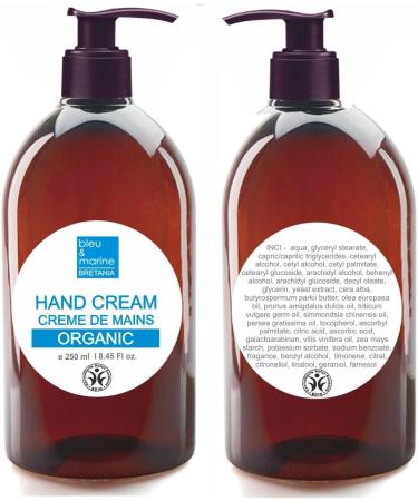 blue & navy Bretania - Organic Hand Cream 250 ml | Intense Hydration | Nourishing and Repairing | Enriched with Vegetable Oils and Vitamins Size: 250 ml Pack of 1 - Buy Online on GoSupps.com