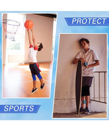 2 Pairs Kids Knee Compression Sleeves - Child Knee Support for Basketball, Volleyball, Gymnastics - Black and Blue (Small) - Buy Online on GoSupps.com