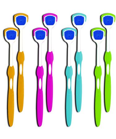IGOOLEE 8 Pack Colorful Tongue Scraper Cleaner for Adults Kids 100% BPA Free Fresher Tongue Scraper Brushes for Reducing Bad Breath Keeping Oral Health (8 Pack)