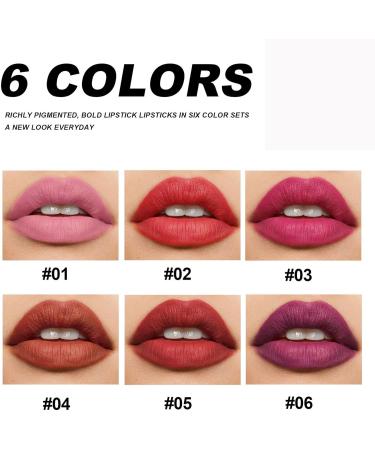  PCC PTYXIS 6Pcs Lip Gloss Lipstick for Makeup Liquid Matte Non-Gradient Lip Gloss Suitable for Girls Makeup Gift (#C 12.3g) - Buy Online on GoSupps.com