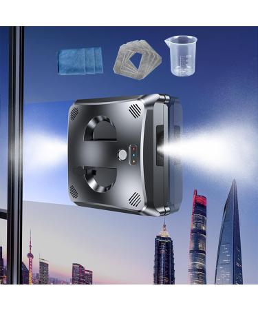 CHHMAELOVE New Window Cleaning Robot 3000 Pa Strong Suction with 4 Mop Pads 40ml Water Tank Intelligent Dual Water Spray Intelligent Path Planning Remote Control Robot Window Cleaner