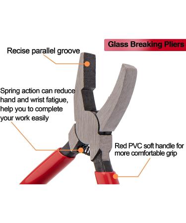 3PCS Heavy Duty Glass Running Pliers & Breaker Grozer Pliers Cutter Set for Stained Glass Work - Buy Online on GoSupps.com