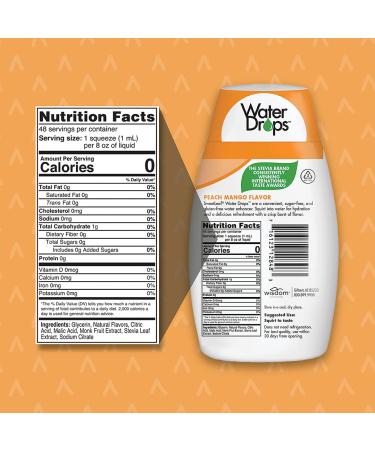 SweetLeaf Water Drops - Peach Mango Stevia Water Enhancer 1.62 fl oz | Natural Flavor Boost - Buy Online on GoSupps.com