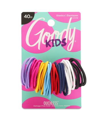Goody Kids Ouchless Elastic Hair Tie - 40 Count Assorted Colors - 2MM for Fine to Medium Hair - Pain-FreeHair Accessories for Men Women Boys and Girls - for Long Lasting Braids Ponytails - Buy Online on GoSupps.com