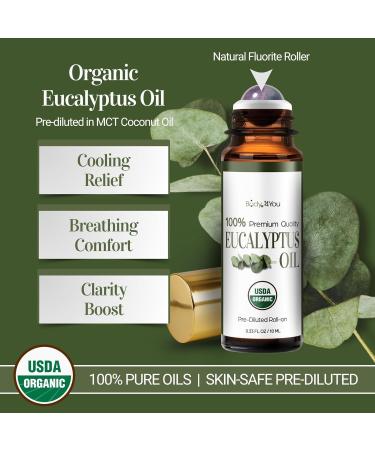BodyJ4You Tea Tree + Eucalyptus Essential Oil Roll On Duo - 100% USDA Organic MCT Coconut Oil - Black Obsidian and Fluorite Stone Rollers - Spots Cuticles Feet Scalp - Breathwork Temples Chest Wrist - - Buy Online on GoSupps.com