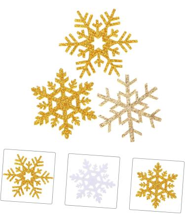 PRETYZOOM 30pcs Cloth Patches Materials DIY Accessories Christmas Ornaments Ornament Glitter Snowflake Golden 4.3X3.8CM - Buy Online on GoSupps.com