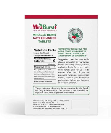 MiraBurst Miracle Berry Tablets - 10 Count | Natural Flavor Enhancer - Buy Online on GoSupps.com