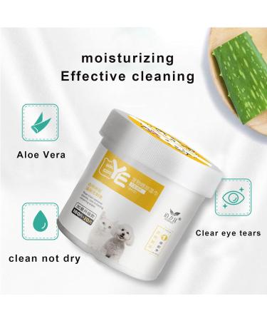 Wpsagek 200pcs Pet Eye Cleaning Wet Wipes Tear Stain Remover For Dogs Eyes cat Cleaning Cotton Pads Unscented Gentle Pet Ear Stain Remover - Buy Online on GoSupps.com