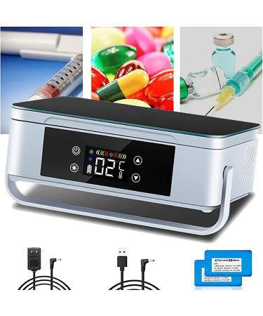 ZCM-JSDS Travel Medicine Cooler Mini Fridge Portable Insulin refrigerated Box/Insulin Cooler/Drug Reefer/Car Mobile Small Refrigerator USB Charging 1*Battery