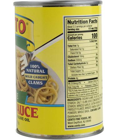 Cento Italian Style White Clam Sauce 15 oz - Pack of 6 | Authentic Recipe for Pasta - Buy Online - Buy Online on GoSupps.com