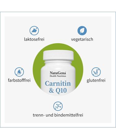 NatuGena Carnitine & Q10 - Boost Muscle Function & Energy Metabolism | 90 Capsules for 30 Days - Buy Online on GoSupps.com
