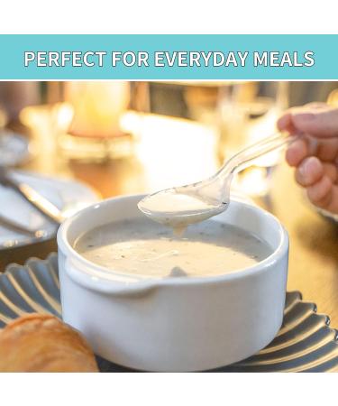 PSTVITA Heavyweight Clear Plastic Soup Spoons - Pack of 100 | Disposable Utensils for Party Supply - Buy Online on GoSupps.com