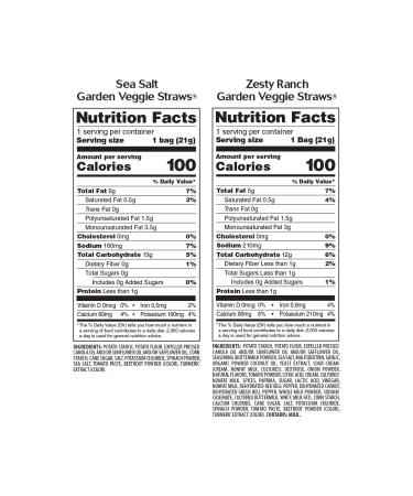 Sensible Portions Garden Veggie Straws Sea Salt & Ranch 0.75 oz Multipack - 10 Count - Buy Online on GoSupps.com