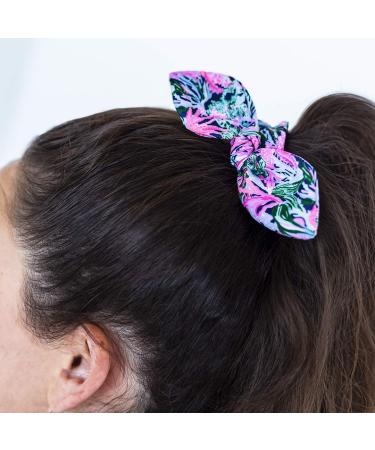 Lilly Pulitzer Mermaid Bow Hair Scrunchie - Blue/Pink/Green Women's Hair Tie - Buy Online on GoSupps.com