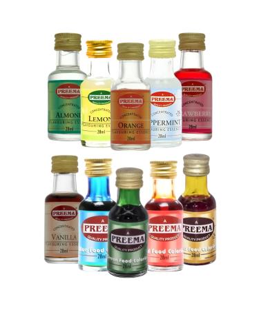 Preema Foodcolouring Pick N Mix - Create Custom Combo with 9+ Flavours | Strawberry Yellow Lemon Orange | Gift Set for Foodcolouring Lovers Pack of 3 (28ml)