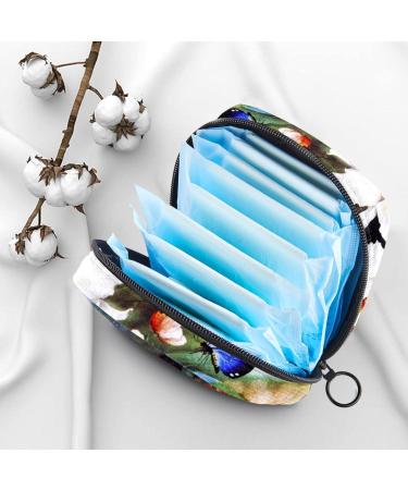 Women's Travel Storage Bag - Large Capacity Makeup Organizer for Menstrual Cups & Accessories - Butterfly & Flower Oil Paintings Design - Buy Online on GoSupps.com