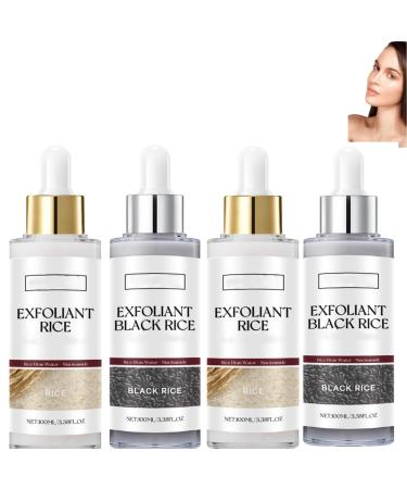 ZHJZGS 2026 Black and White Rice Scrub Soft Skin Exfoliation for Brightening Essence Face and Body Brightens Moisturizes Reduces Pores (100ml / White + 100ml / Black) (2 Sets)
