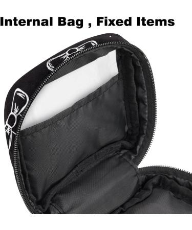 Menstrual Pad Bag with Zipper | Stylish Ladies Napkin & Tampons Collection Bag for Women & Girls | Gentleman Pattern - Buy Online on GoSupps.com