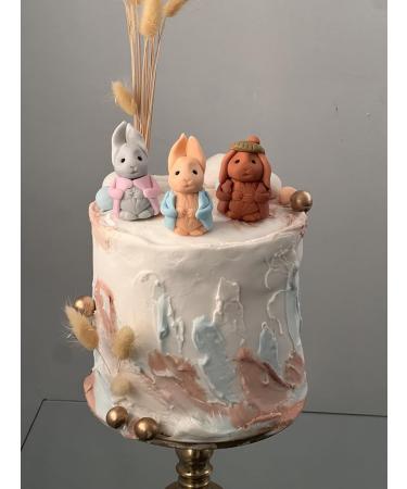SugArt Rabbit Edible Cake Toppers - Set of 3 | Handmade Rabbit Cake Decorations for Birthdays Baby Showers | Perfect on Fondant Cream & Icing Cakes - Buy Online on GoSupps.com