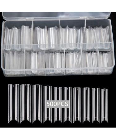 Buy No C Curve Square Flat Nail Tips - SWETIDY 500Pcs XXL Extra Long Acrylic Clear - Half Cover French Fake Nails for Salon & DIY - 10 Sizes - Buy Online on GoSupps.com