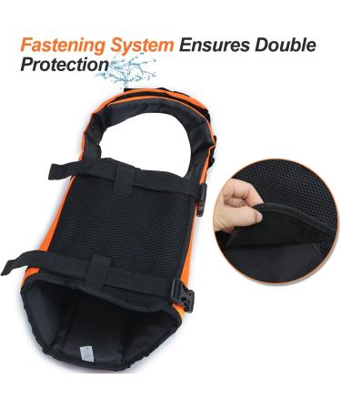 Vivaglory Ripstop Dog Rescue Vest for Small & Medium Dogs | Enhanced Buoyancy & Visibility | Neon Orange | Chest 43-53cm - Buy Online on GoSupps.com