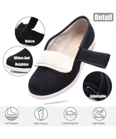Men's Edema Shoes for Swollen Feet - Wide Width Diabetic Shoes with Adjustable Closure for Elderly - Non-Slip Air Cushion Sneakers in Blue (Size W10/M9) - Buy Online on GoSupps.com