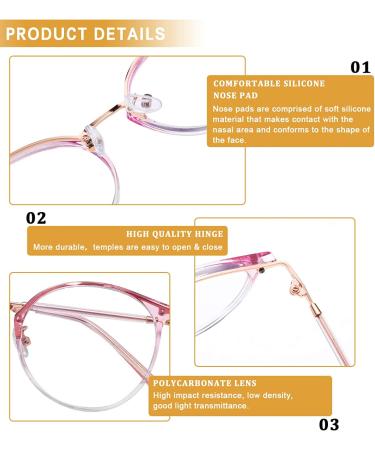 DUCO Blue Light Glasses for Women Men Blue Ray Blocking Glasses Computer Glasses for Teens Retro Round Eyeglasses W013 Pink - Buy Online on GoSupps.com