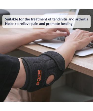 Visenta Elbow Brace Compression Sleeve for Men & Women - Arm Support for Tendonitis, Tennis & Golfers Elbow - Arthritis Relief - Ideal for Workout & Weightlifting - Black - Buy Online on GoSupps.com