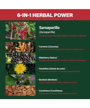 Verdeherb Herbal Capsules Natural Sarsaparilla (Zarzaparrilla) Extract for Detox & Cleanse Immunity Support & Combat Free Radicals. 120Capsules - Buy Online on GoSupps.com