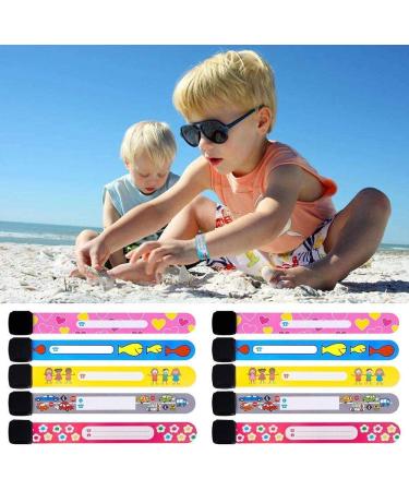 10 Pcs Kids Safety ID Wristband - Waterproof & Reusable Emergency Bracelets for Children - Boys, Girls, Toddlers - Buy Online on GoSupps.com